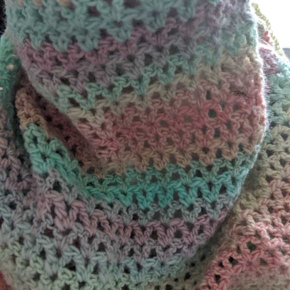 Handmade rainbow shawl/scarf - Picture 6 of 6